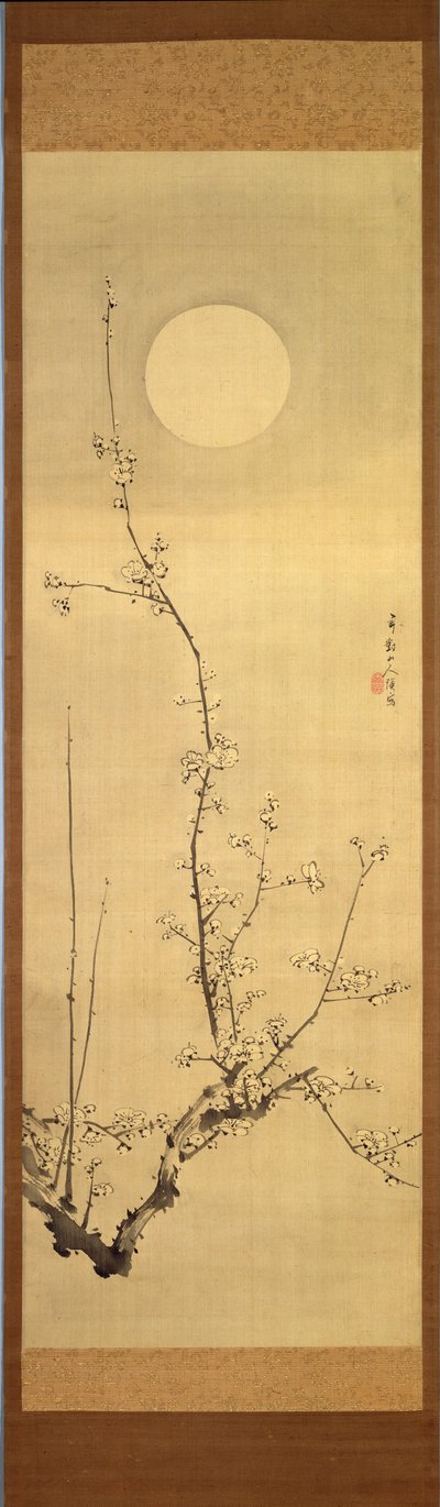 Blossoming Plum-Tree Against the Full Moon by Gentai Sanjin
